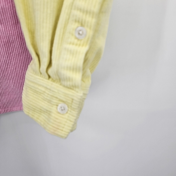 Teddy Fresh Colorblock Pastel Corduroy Long sleeve Button Down Mens XL - Picture 6 of 7
